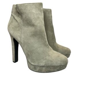 Gianni Bini Women’s Gray Leather Heeled Booties Size 8.5M‎